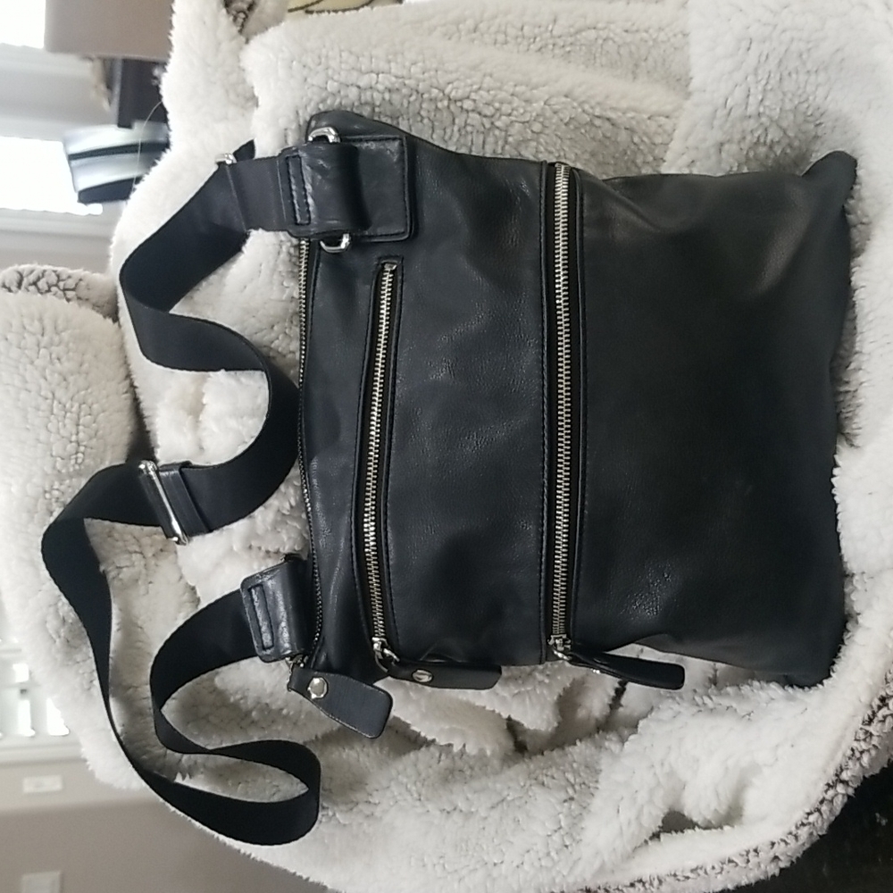 Margot Black Leather Crossbody Bag